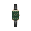 DW Quadro Pressed Sheffield Green Rose Gold Watch