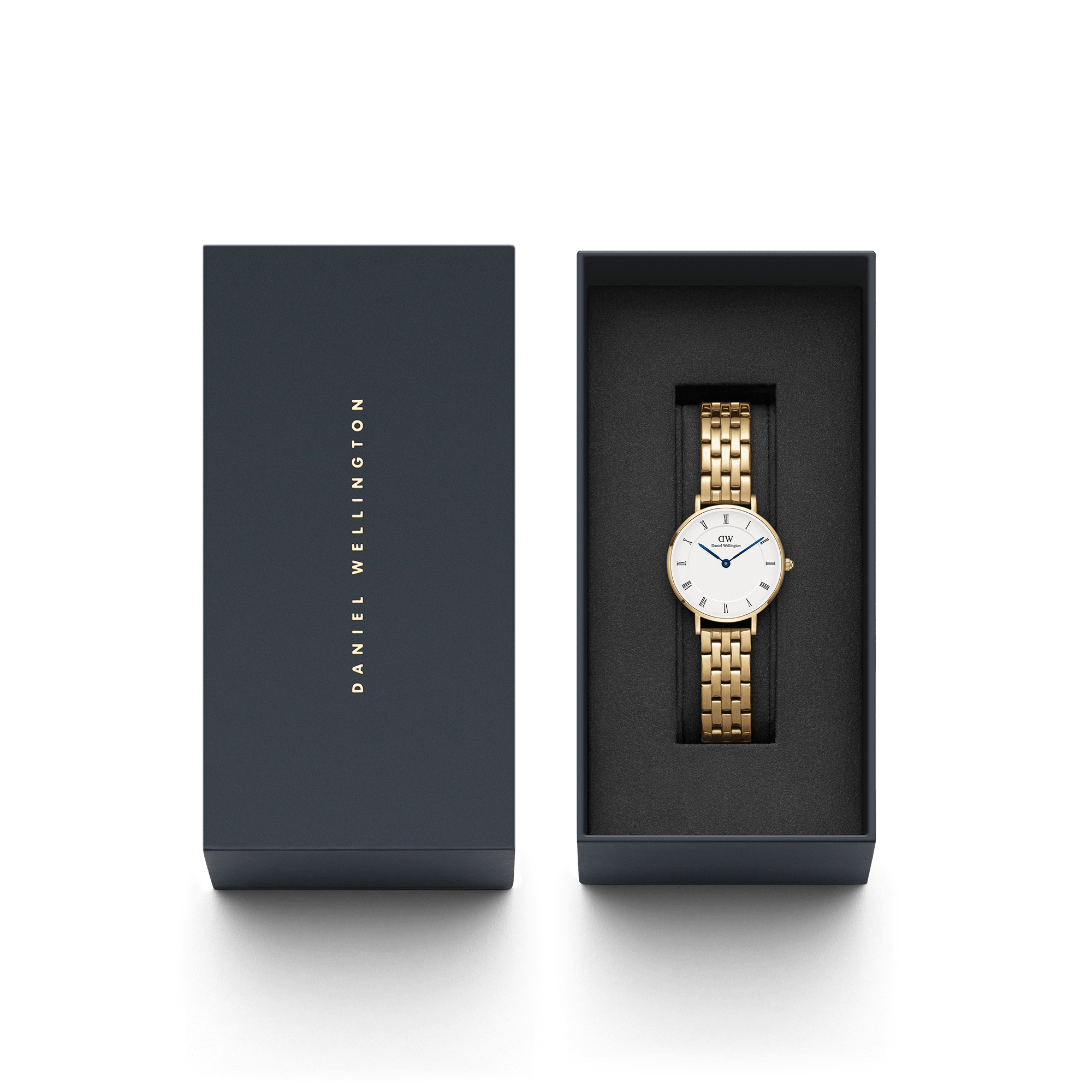 DW Petite Roman Numerals 5-Link Gold Watch